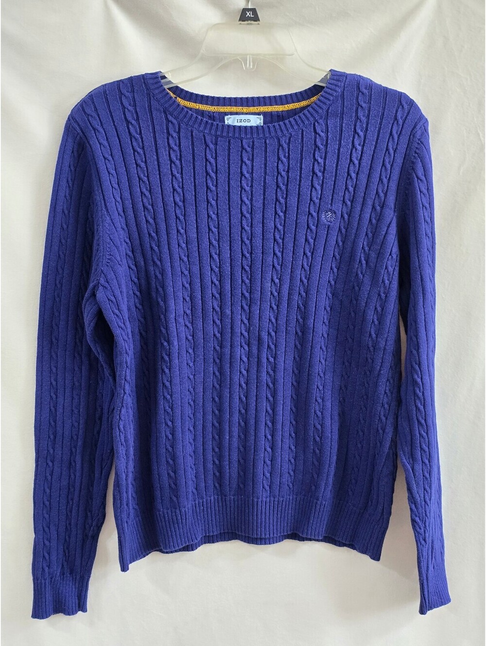 IZOD Womens  Large Blue Cable Knit Sweater size Large